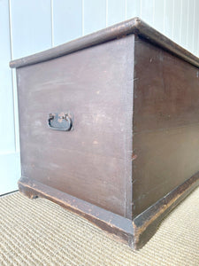 An English Blanket Box or Coffee Table With Iron Handles c1890