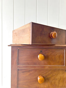 An Antique English Mahogany Chest of Drawers Dresser Tulip Feet c1890