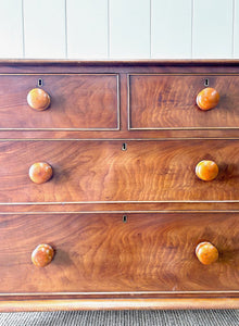 An Antique English Mahogany Chest of Drawers Dresser Tulip Feet c1890