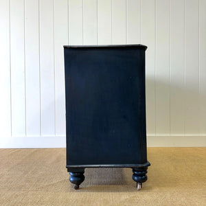 A Navy Blue English Pine Chest of Drawers Dresser c1890