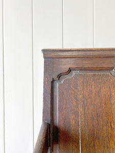 A Good 19th Century English Oak Settle with Freshly Upholstered Seat