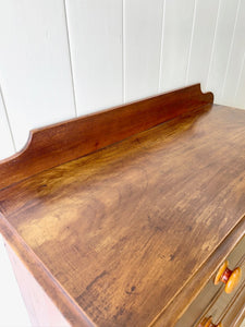 An Antique English Mahogany Chest of Drawers Dresser Tulip Feet c1890