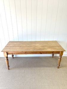 An Antique English Country Pine 6ft Dining Table