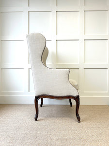 An Antique French Arm Chair with New Kravet Linen Upholstery