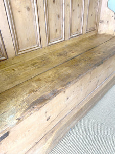 Antique 19th Century Swedish High Back Pine Bench