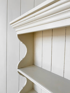 An Antique English Waterfall Bookcase in Cream