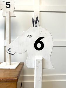 Set of 6 Wooden Horse Head Markers