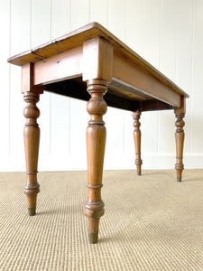 A Narrow 19th Century English Country Farmhouse 4 ft Pine Console Table