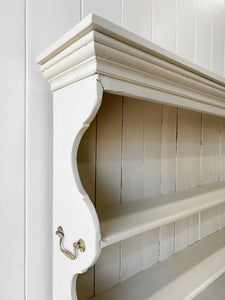 An Antique English Waterfall Bookcase in Cream