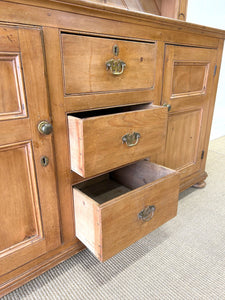 An Extravagant 19th Century Pine Welsh Dresser or Cupboard