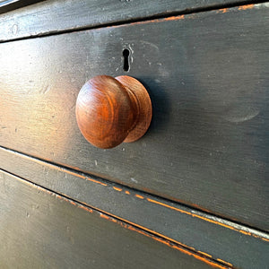 A Navy Blue English Pine Chest of Drawers Dresser c1890