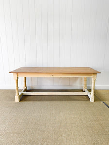 Antique English Country 7ft Refectory Style Table