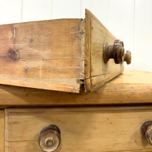 A Light Pine Antique English Sideboard on Tulip Feet c1890