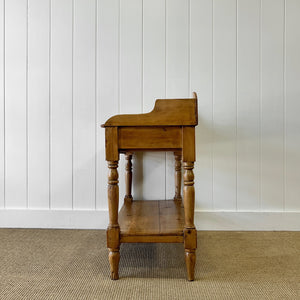 An English Country Pine Galleried Washstand or Console Table