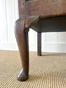 A Good 19th Century English Oak Settle with Freshly Upholstered Seat