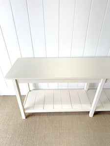 The Tradesmen Table With Shelf - English Country Painted Pine Hall Table 7ft