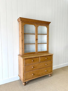 A 19th Century English Pine Bookcase Cabinet or Hutch