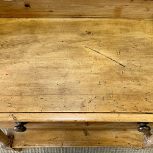 An English Country Pine Galleried Washstand or Console Table