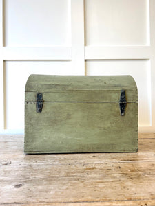 Antique Green Painted Pine Box c1890