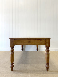 An Antique English Country Pine 7ft Dining Table