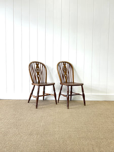 A Pair of Georgian Ash Wheel Back Side Chairs