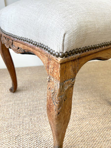 An 18th Century French Side Chair Newly Upholstered in Linen