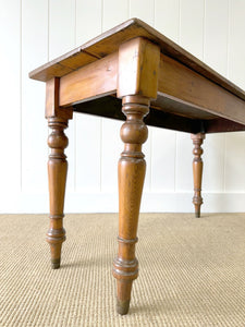 A Narrow 19th Century English Country Farmhouse 4 ft Pine Console Table