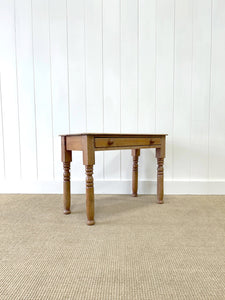 A Low English Country Pine Console Table