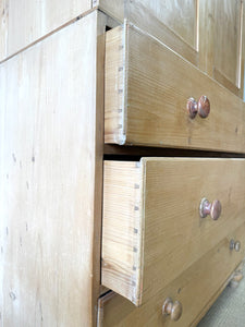 A Delightful 19th Century English Pine Linen Press Cupboard