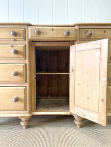 A Light Pine Antique English Sideboard c1890