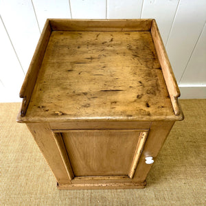 A Charming Pine Nightstand c1890 with Porcelain Knob