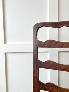 An 18th Century Oak Rush Seated Ladderback Side Chair