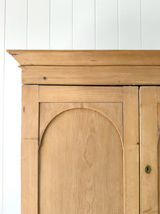 A Delightful 19th Century English Pine Linen Press Cupboard