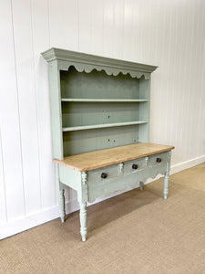 An Antique English Country Painted Kitchen Dresser