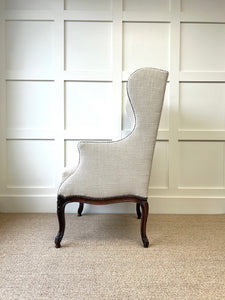 An Antique French Arm Chair with New Kravet Linen Upholstery