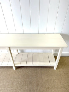 The Tradesmen Table With Shelf - English Country Painted Pine Hall Table 7ft