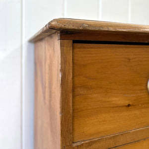 An Antique Rustic English Pine Chest of Drawers Dresser Tulip Feet c1890