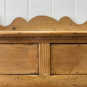 An English Country Pine Galleried Washstand or Console Table