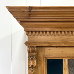 A Large French 19th Century Style Pine Bookcase with Glazed Doors