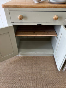 A Monumental English Country Pine Painted Sideboard Buffet c1840