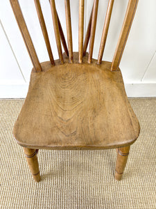 A Pair of Stick Back Elm Windsor Chairs with Natural Finish