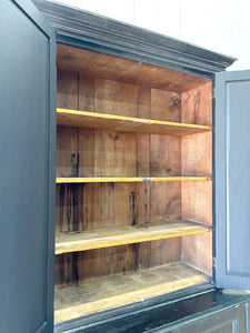 A Handsome English 19th Century Ebonized Pine Housekeeper's Cupboard