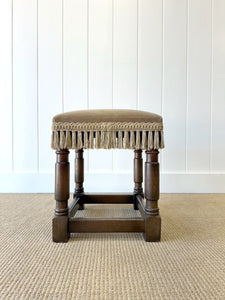 An Antique English Oak Foot Stool