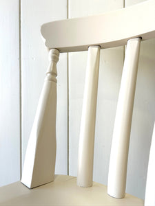 A Vintage Set of 4 White Slat Back Chairs