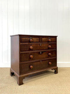 An English Georgian Oak Chest of Drawers c1800