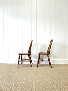 A Pair of Georgian Ash Wheel Back Side Chairs