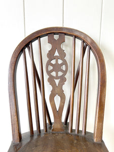 A Georgian Ash Wheel Back Side Chair