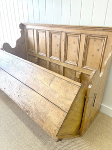 Antique 19th Century Swedish High Back Pine Bench