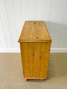 A Large English Pine Chest of Drawers Dresser on Tulip Feet c1890