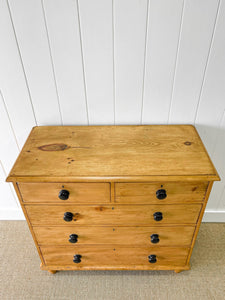 A Large English Pine Chest of Drawers Dresser on Tulip Feet c1890